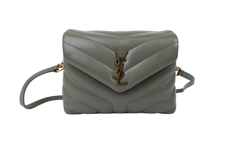 Saint Laurent Green Sage Quilted Lambskin Loulou Toy Crossbody Gold Hardware